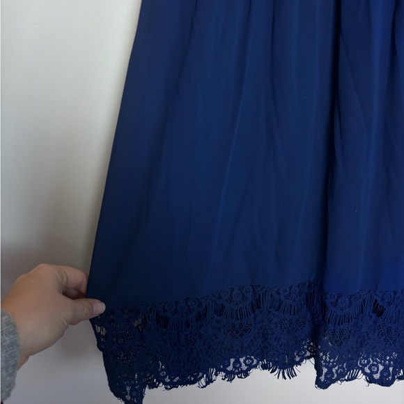 Francesca's Collections NWT Navy Blue London Mesh Lace Detail Sleeveless Dress - Picture 4 of 9